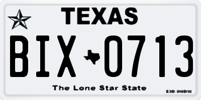 TX license plate BIX0713