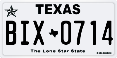 TX license plate BIX0714