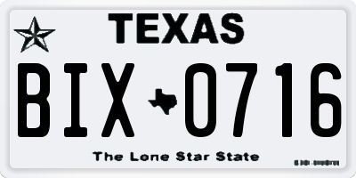 TX license plate BIX0716