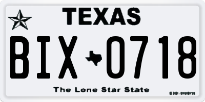 TX license plate BIX0718