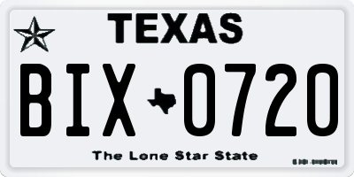 TX license plate BIX0720