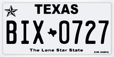 TX license plate BIX0727