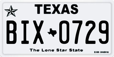TX license plate BIX0729