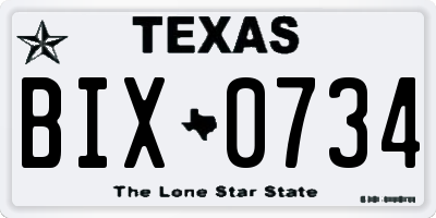 TX license plate BIX0734