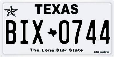 TX license plate BIX0744