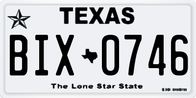 TX license plate BIX0746