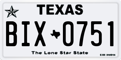 TX license plate BIX0751