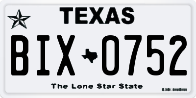 TX license plate BIX0752