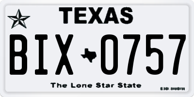 TX license plate BIX0757
