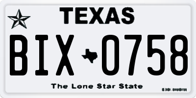 TX license plate BIX0758