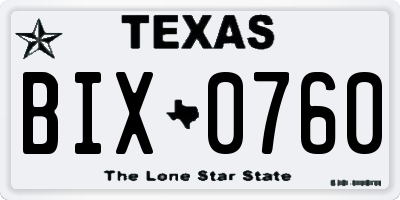 TX license plate BIX0760