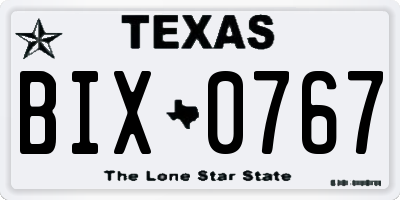 TX license plate BIX0767