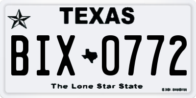 TX license plate BIX0772