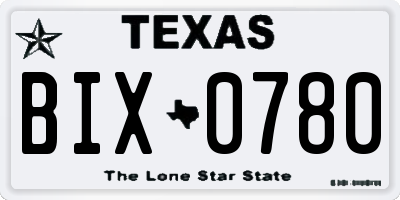 TX license plate BIX0780