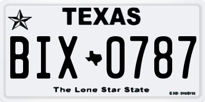 TX license plate BIX0787