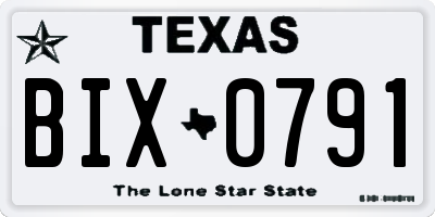 TX license plate BIX0791