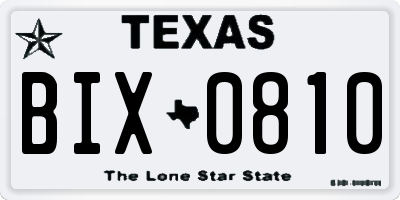 TX license plate BIX0810