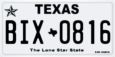 TX license plate BIX0816