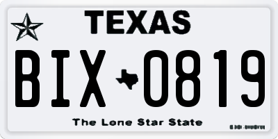 TX license plate BIX0819