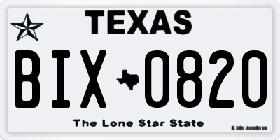 TX license plate BIX0820