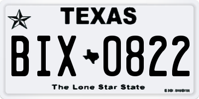 TX license plate BIX0822