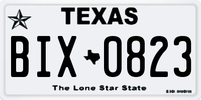 TX license plate BIX0823