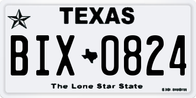 TX license plate BIX0824