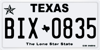 TX license plate BIX0835