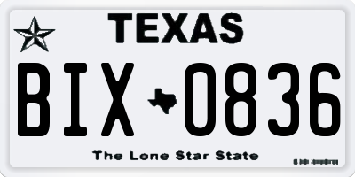 TX license plate BIX0836
