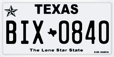 TX license plate BIX0840