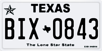 TX license plate BIX0843