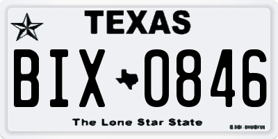 TX license plate BIX0846