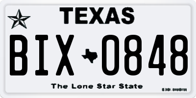 TX license plate BIX0848