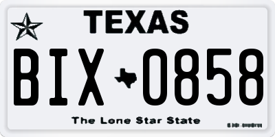 TX license plate BIX0858