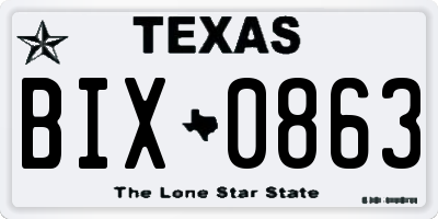 TX license plate BIX0863
