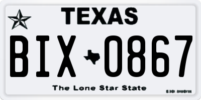TX license plate BIX0867