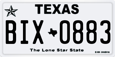 TX license plate BIX0883