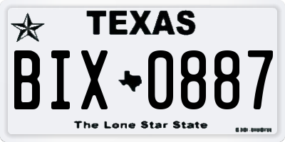 TX license plate BIX0887