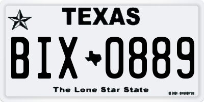 TX license plate BIX0889