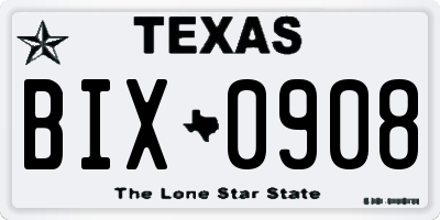 TX license plate BIX0908