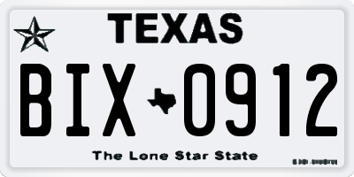 TX license plate BIX0912