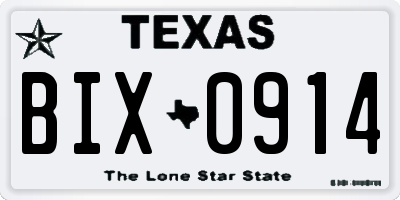 TX license plate BIX0914