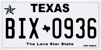 TX license plate BIX0936