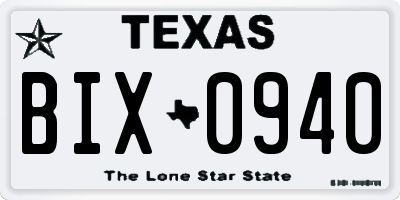 TX license plate BIX0940