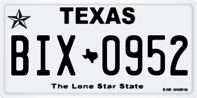 TX license plate BIX0952