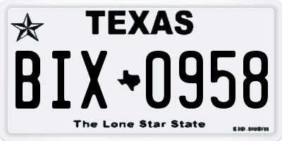 TX license plate BIX0958