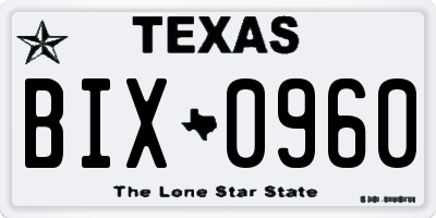 TX license plate BIX0960