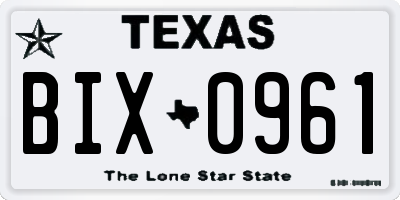 TX license plate BIX0961