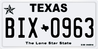 TX license plate BIX0963