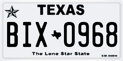 TX license plate BIX0968